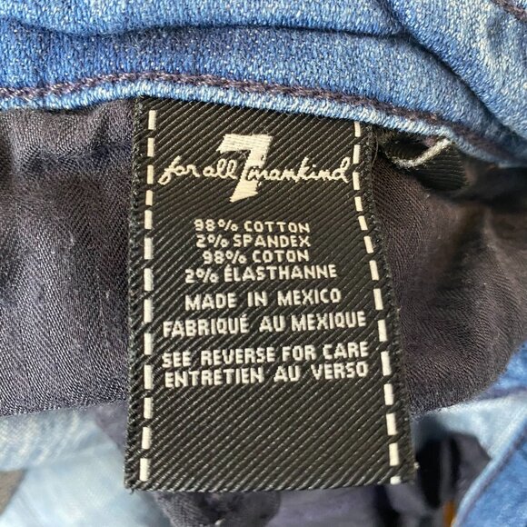 7 For All Mankind Woman's Jeans Size 29 Josefina Skinny Boyfriend Distressed Den - Picture 3 of 16